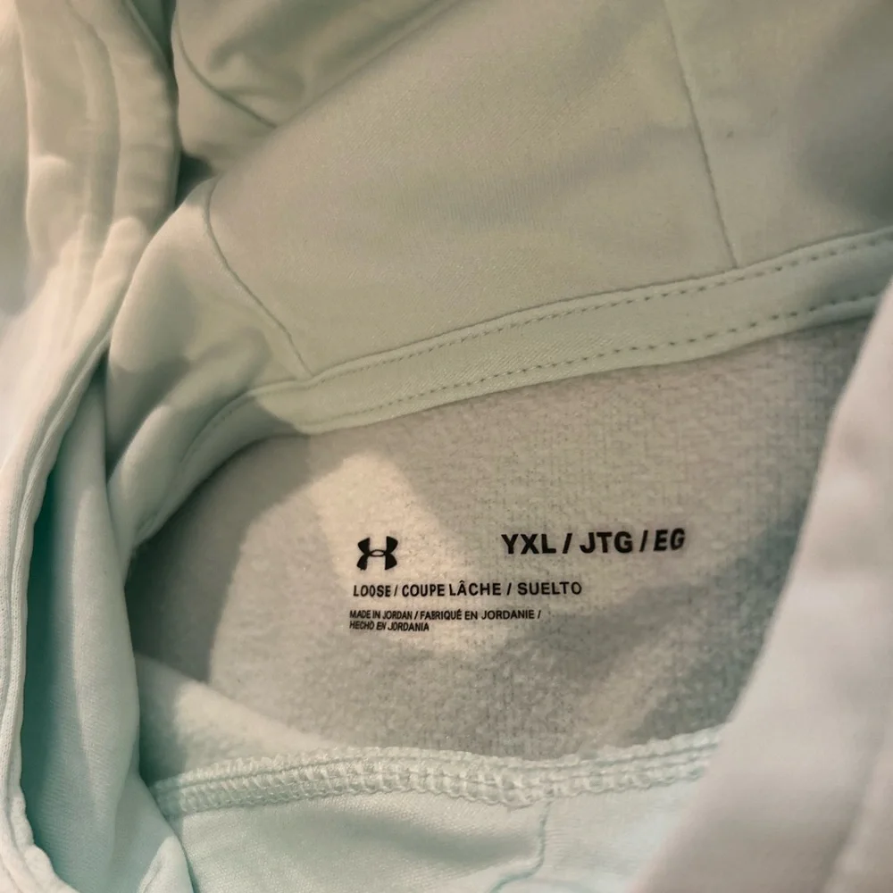 Under Armour Youth Hoodie YXL | Light Blue / Pale Green | Loose Fit Pullover